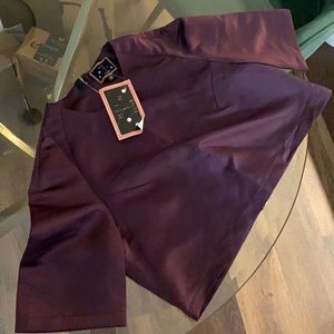 ASOS Burgundy/purple silk crop top . Size 10 fits like size 8 silk